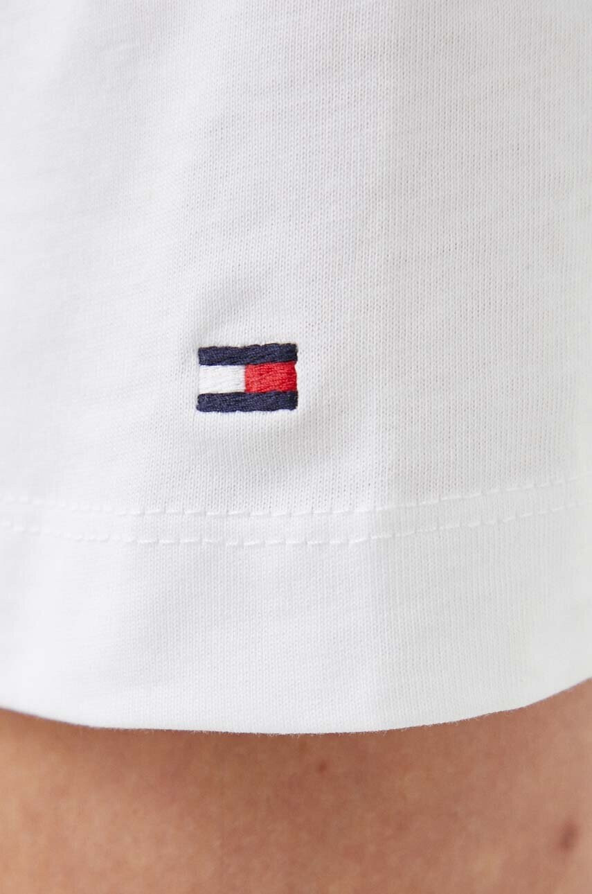 Tommy Hilfiger Памучна тениска в бяло с десен - Pepit.bg