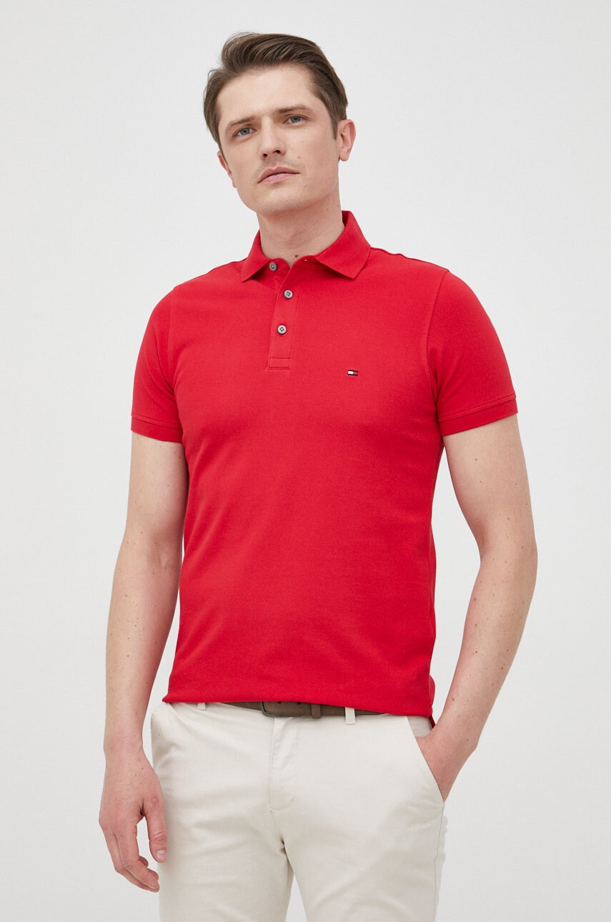 Tommy Hilfiger Памучна тениска с яка - Pepit.bg