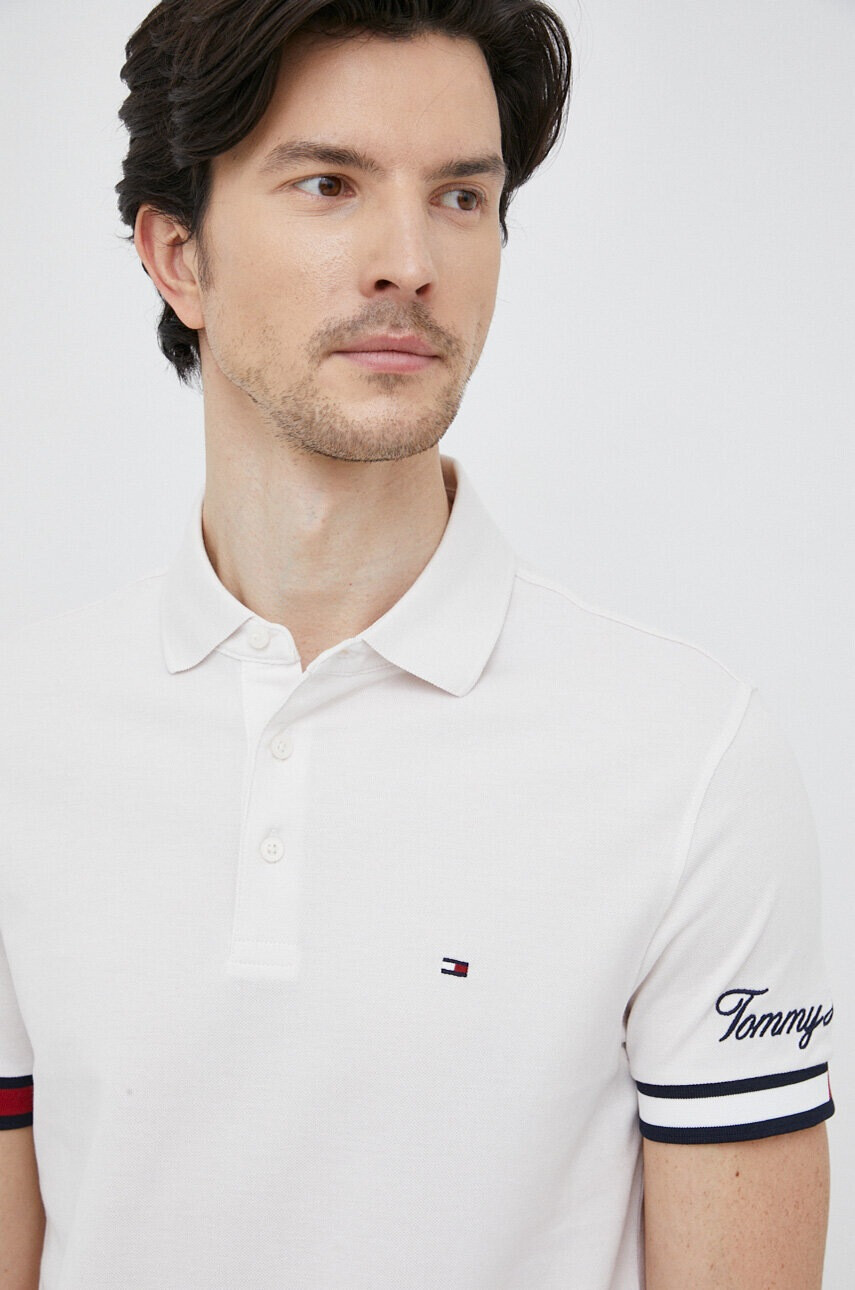 Tommy Hilfiger Памучна тениска с яка - Pepit.bg