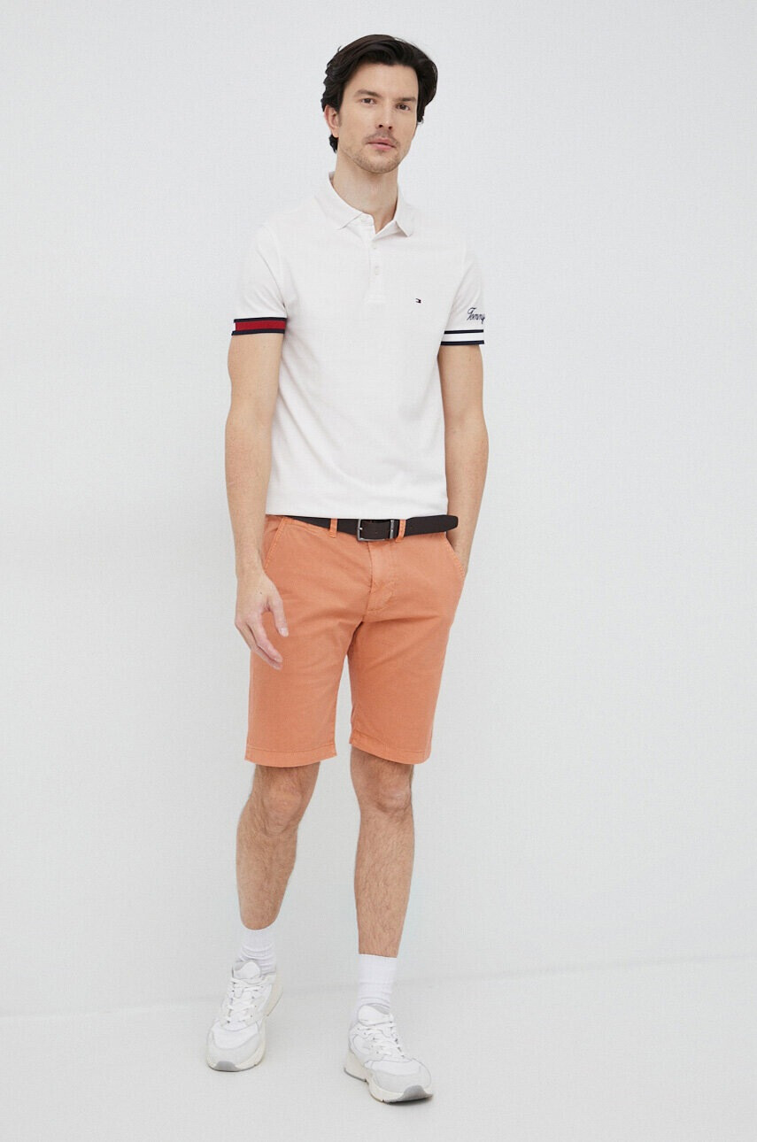 Tommy Hilfiger Памучна тениска с яка - Pepit.bg
