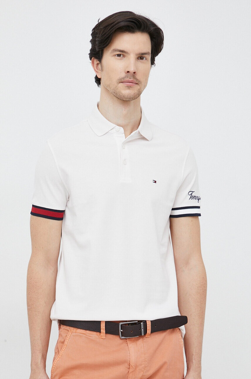 Tommy Hilfiger Памучна тениска с яка - Pepit.bg