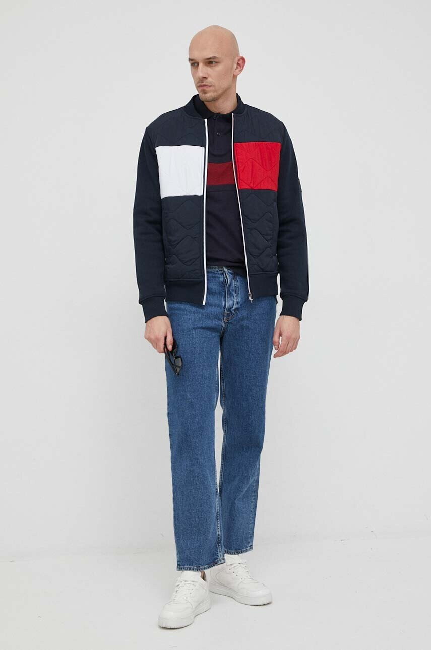 Tommy Hilfiger Памучна тениска с яка - Pepit.bg