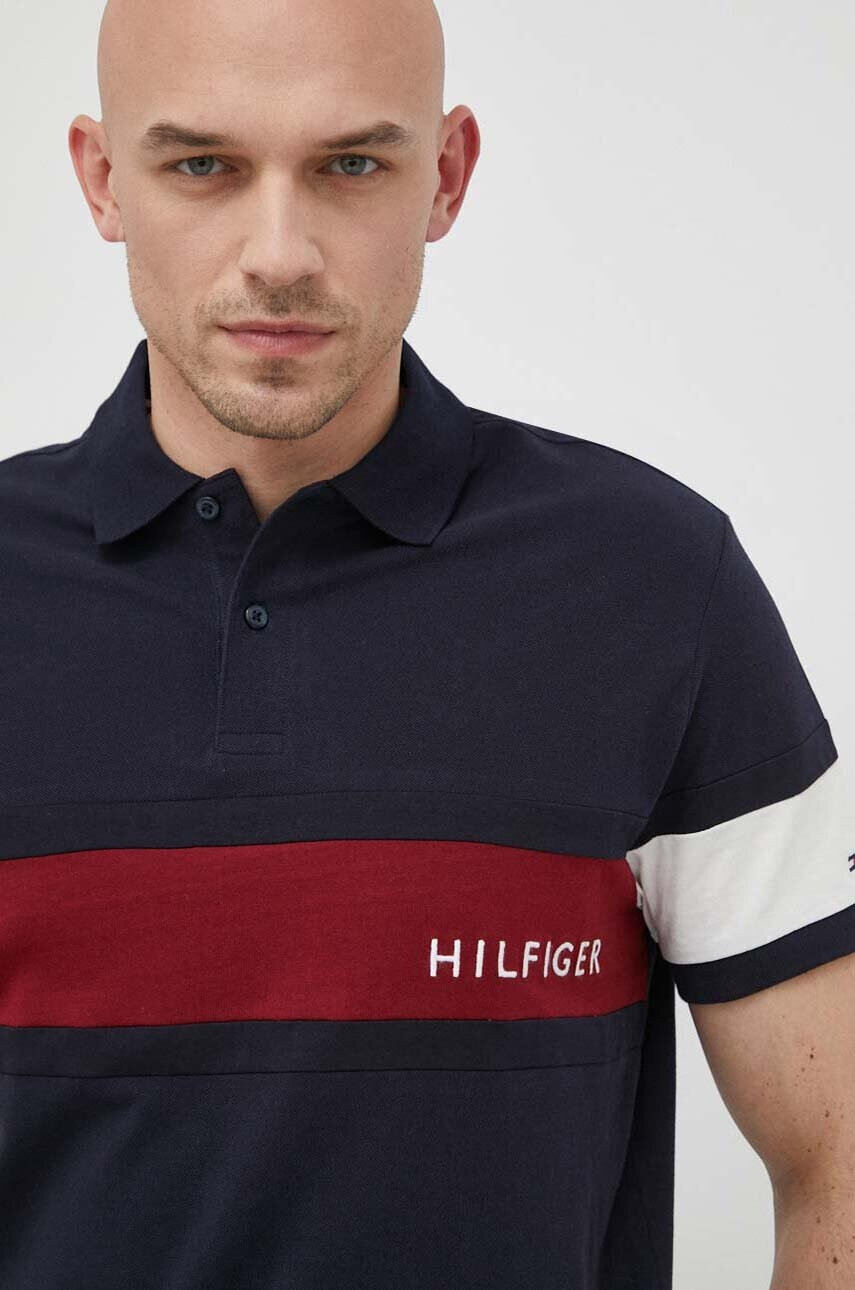 Tommy Hilfiger Памучна тениска с яка - Pepit.bg