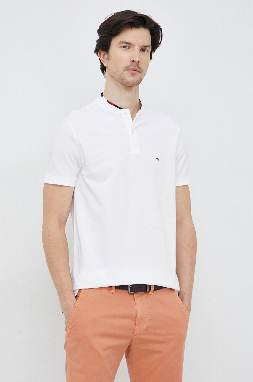 Tommy Hilfiger Памучна тениска с яка - Pepit.bg
