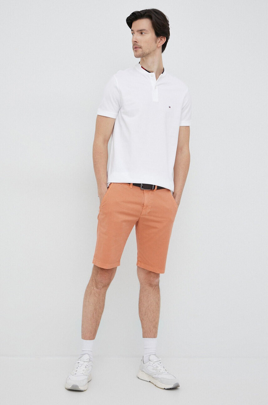 Tommy Hilfiger Памучна тениска с яка - Pepit.bg