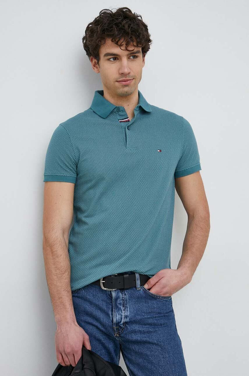 Tommy Hilfiger Памучна тениска с яка - Pepit.bg