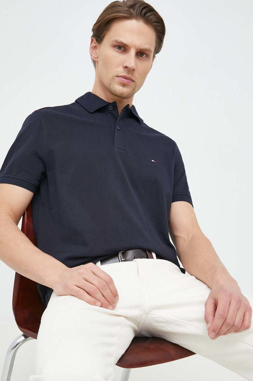 Tommy Hilfiger Памучна тениска с яка - Pepit.bg