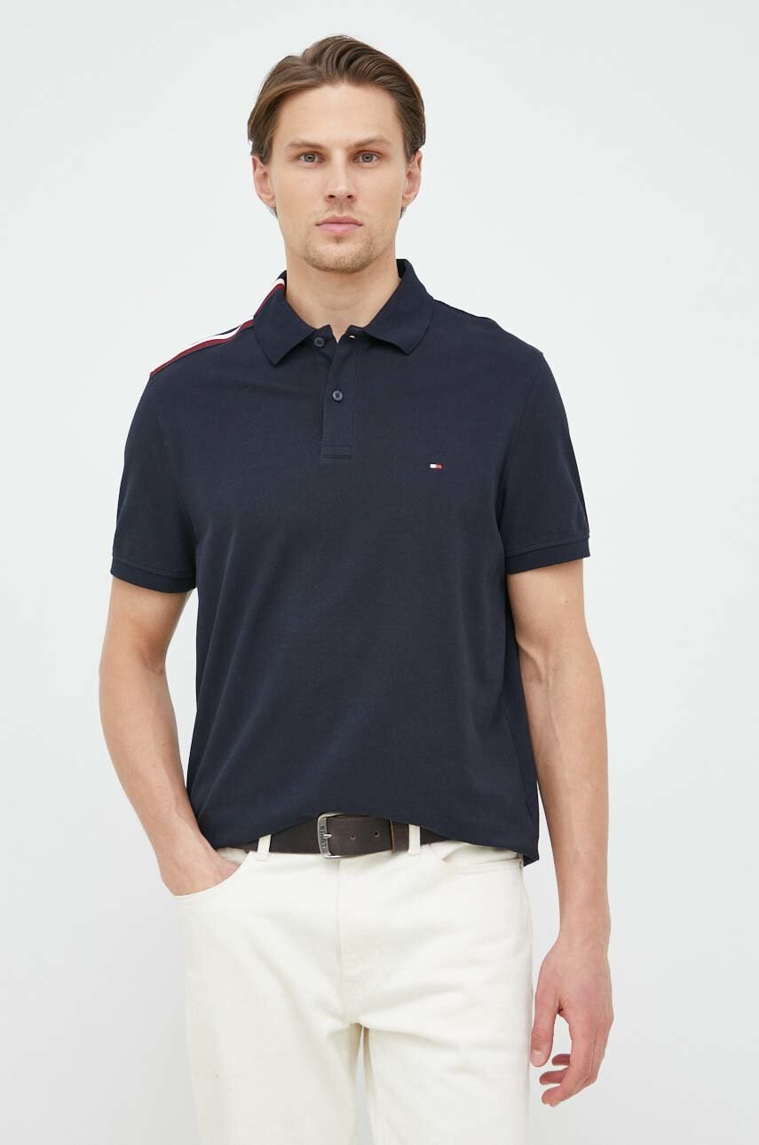 Tommy Hilfiger Памучна тениска с яка - Pepit.bg
