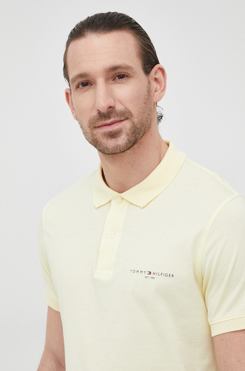 Tommy Hilfiger Памучна тениска с яка - Pepit.bg