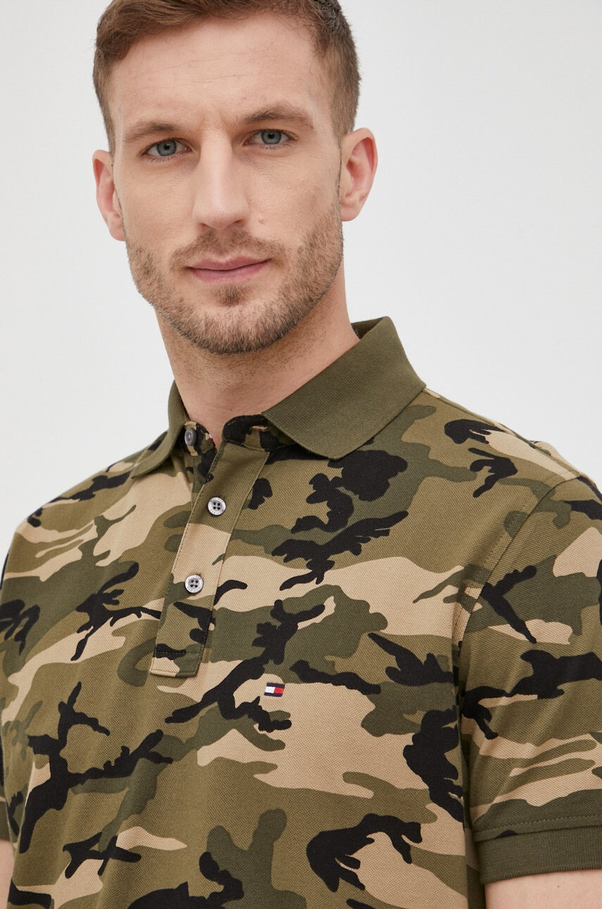 Tommy Hilfiger Памучна тениска с яка - Pepit.bg