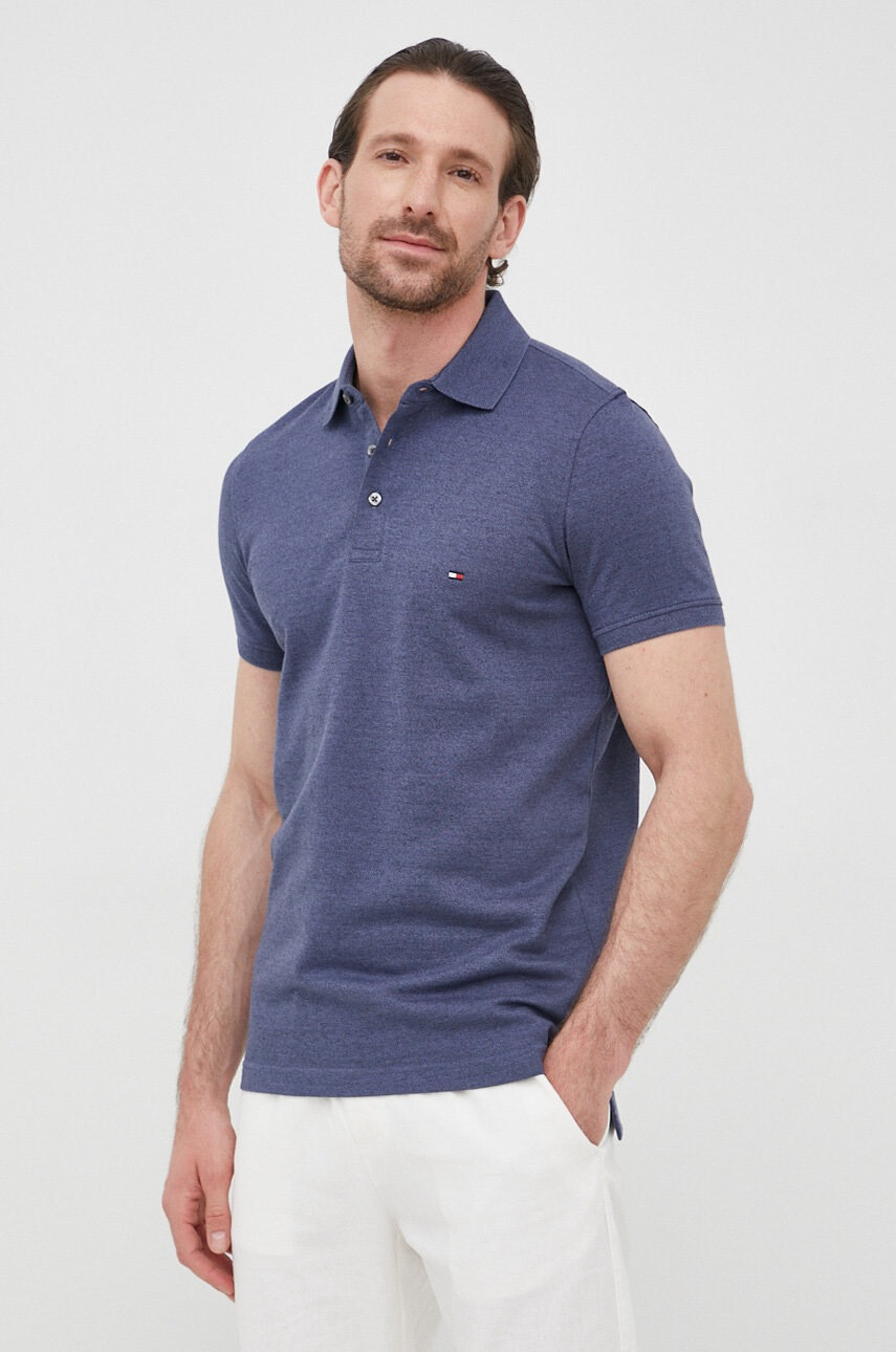 Tommy Hilfiger Памучна тениска с яка - Pepit.bg