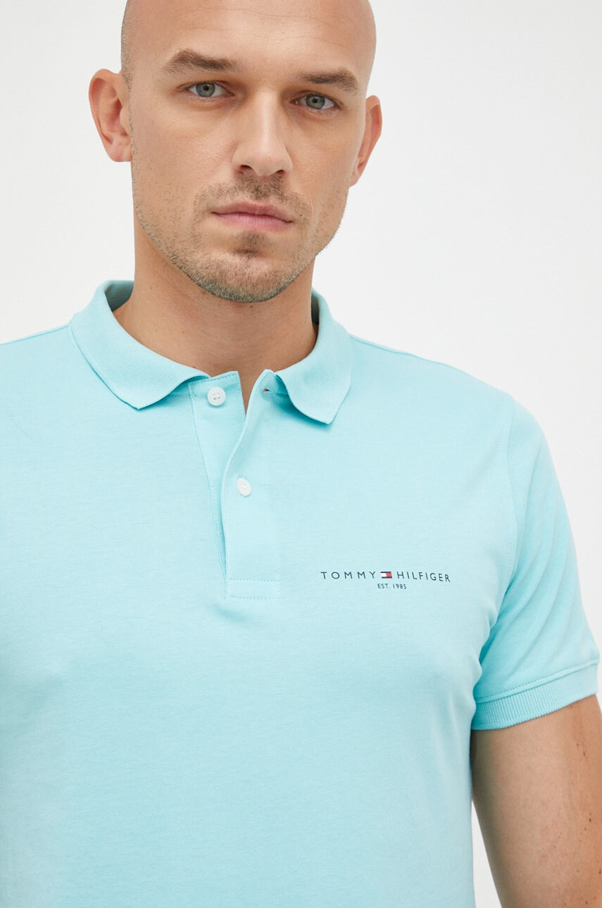 Tommy Hilfiger Памучна тениска с яка - Pepit.bg