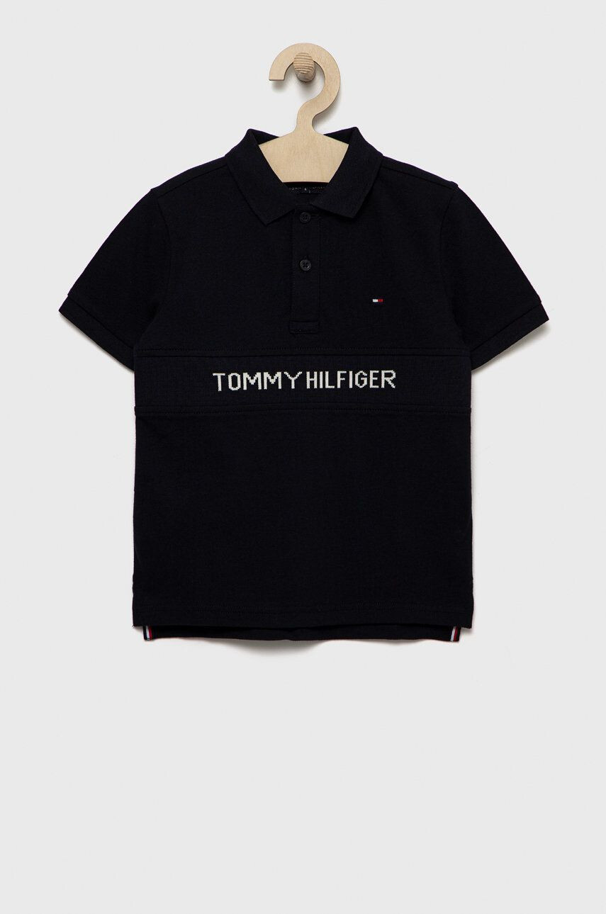 Tommy Hilfiger Памучна тениска с яка - Pepit.bg