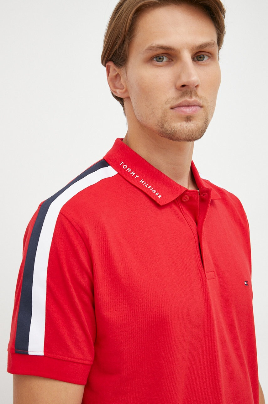 Tommy Hilfiger Памучна тениска с яка - Pepit.bg