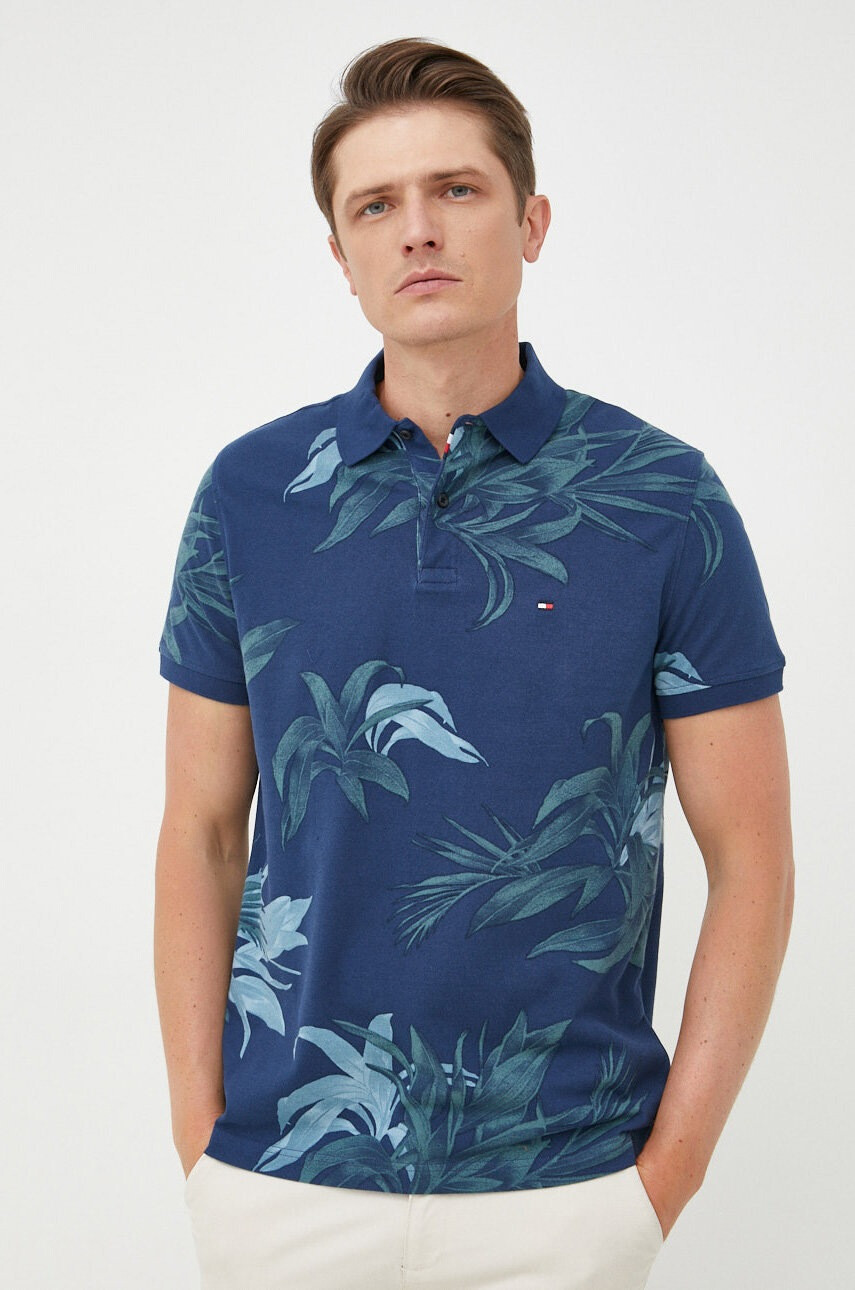 Tommy Hilfiger Памучна тениска с яка - Pepit.bg