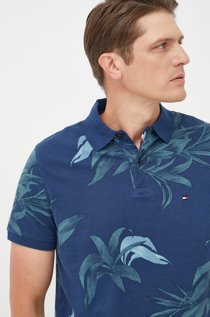 Tommy Hilfiger Памучна тениска с яка - Pepit.bg