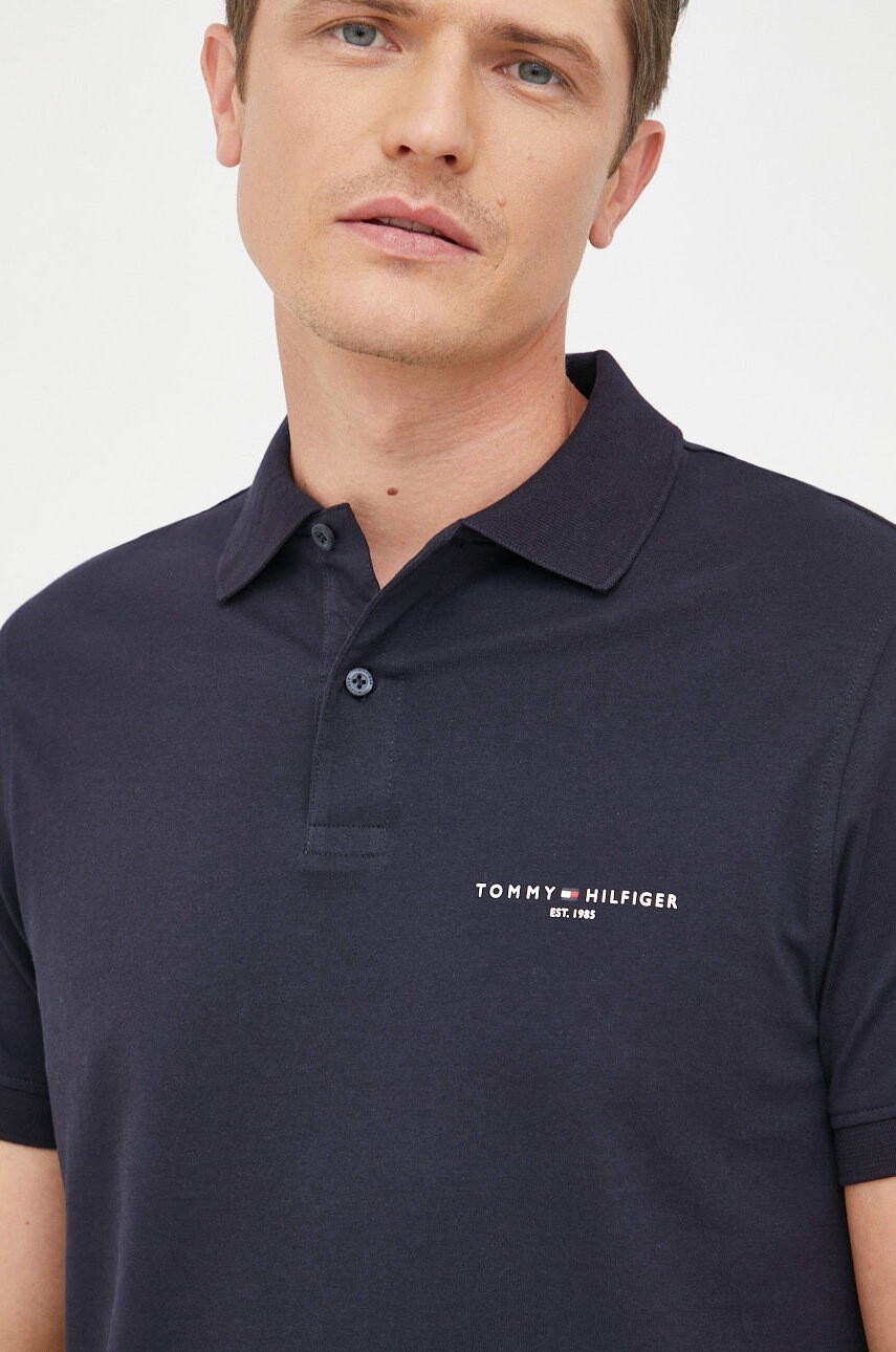 Tommy Hilfiger Памучна тениска с яка - Pepit.bg