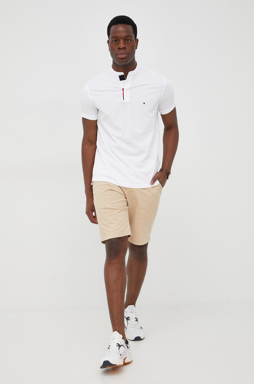 Tommy Hilfiger Памучна тениска с яка - Pepit.bg