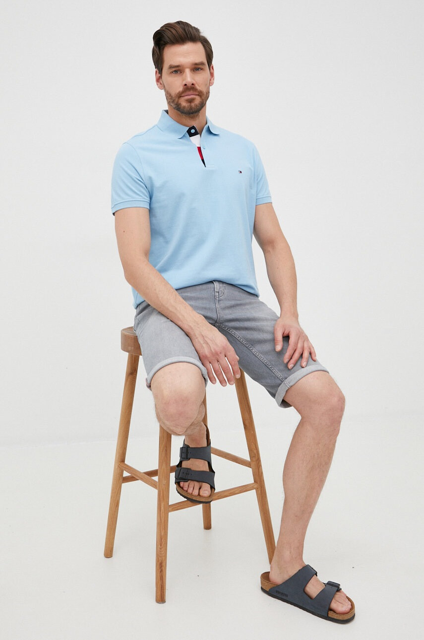 Tommy Hilfiger Памучна тениска с яка - Pepit.bg