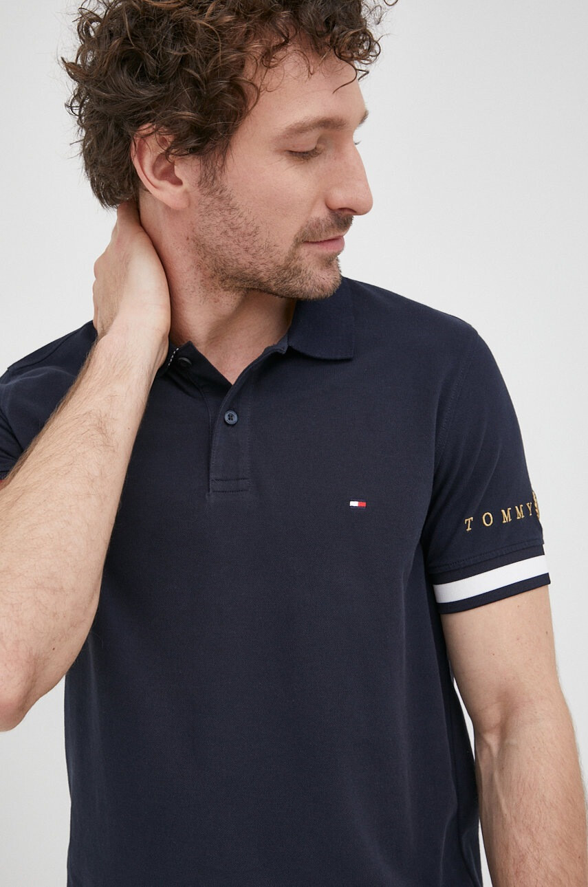 Tommy Hilfiger Памучна тениска с яка Icon - Pepit.bg