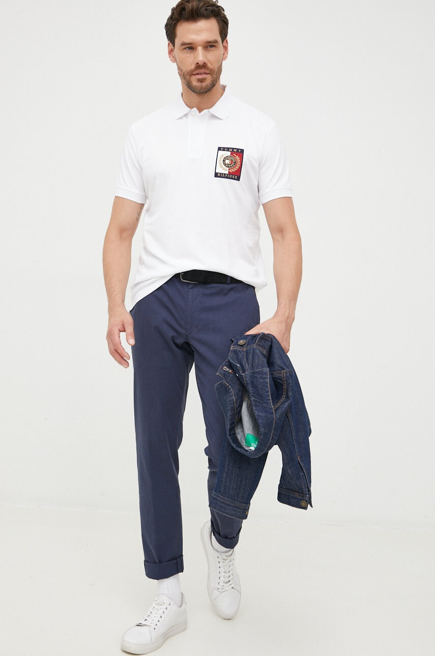 Tommy Hilfiger Памучна тениска с яка Icon - Pepit.bg