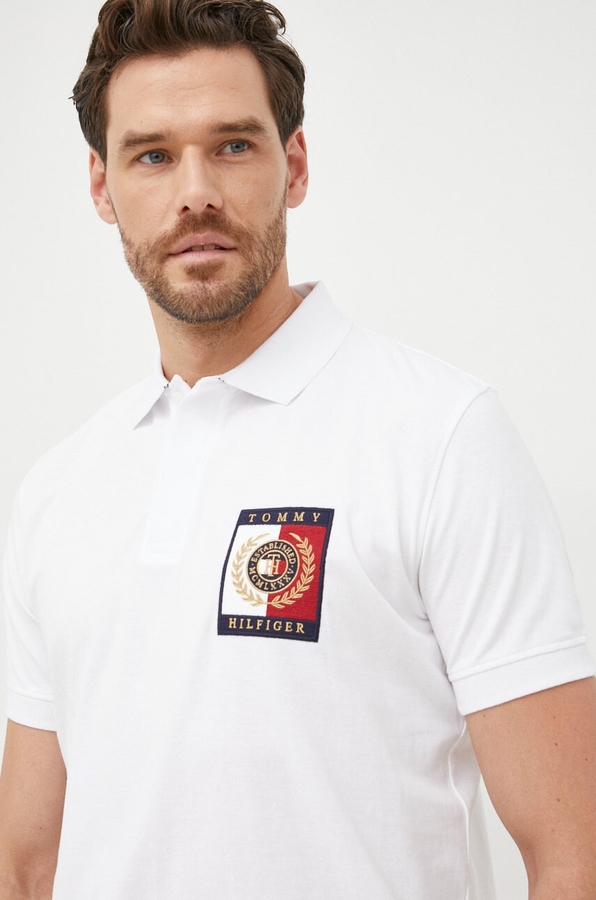 Tommy Hilfiger Памучна тениска с яка Icon - Pepit.bg