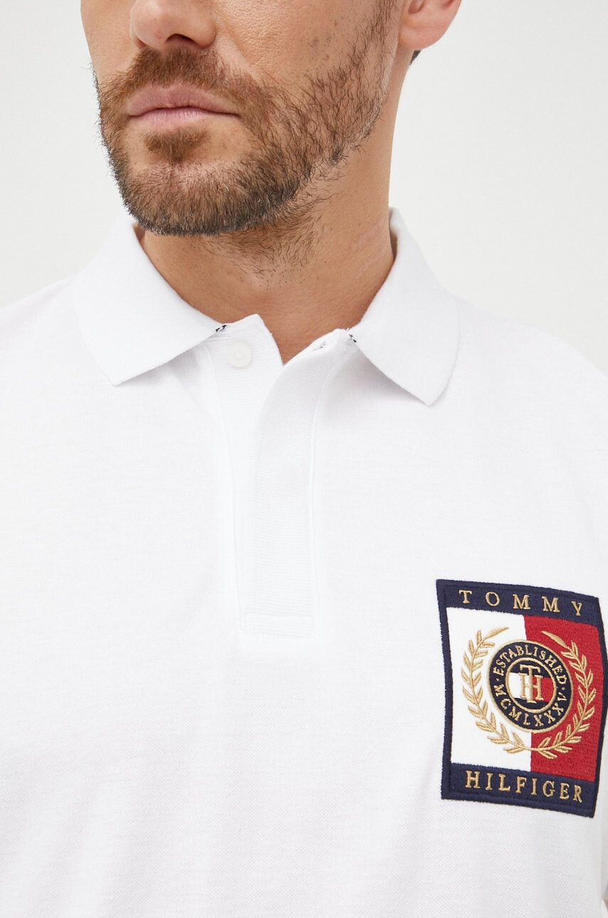 Tommy Hilfiger Памучна тениска с яка Icon - Pepit.bg