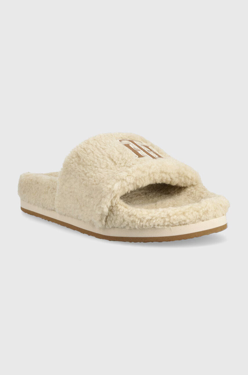 Tommy Hilfiger Пантофи Th Sherpa Fur Slide в бежово - Pepit.bg