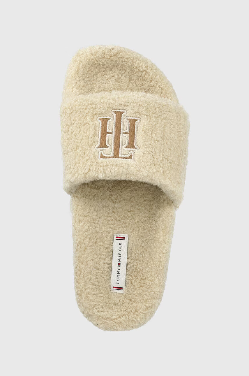Tommy Hilfiger Пантофи Th Sherpa Fur Slide в бежово - Pepit.bg