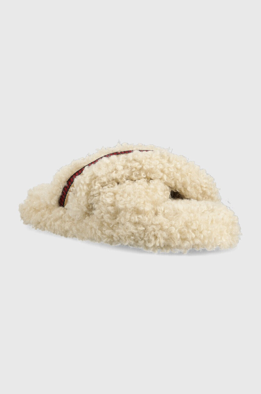 Tommy Hilfiger Пантофи Sherpa Fur Home Slippers Straps в бежово - Pepit.bg
