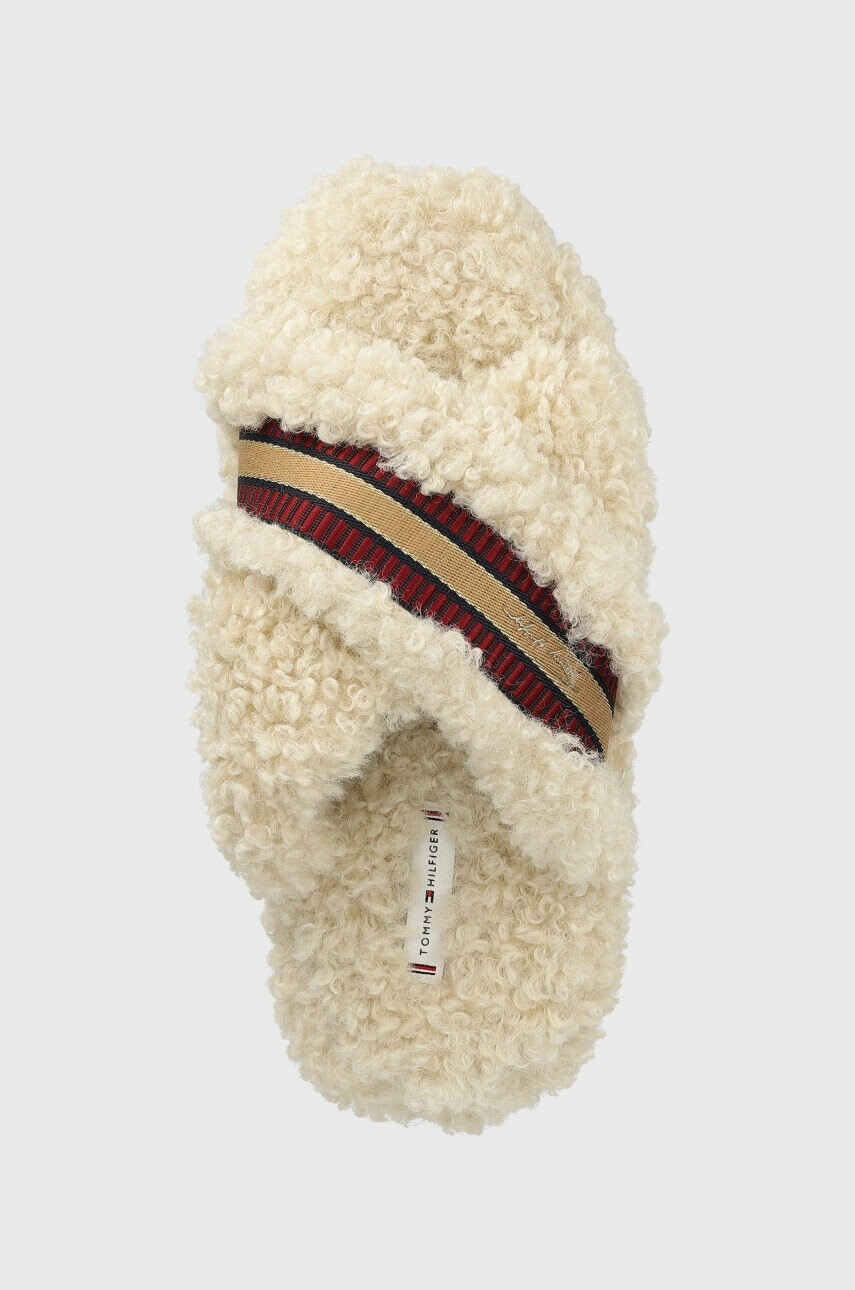 Tommy Hilfiger Пантофи Sherpa Fur Home Slippers Straps в бежово - Pepit.bg