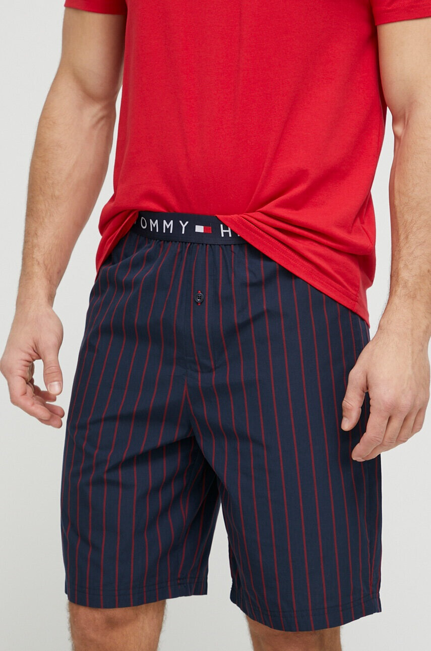 Tommy Hilfiger Пижама мъжка в червено с десен - Pepit.bg