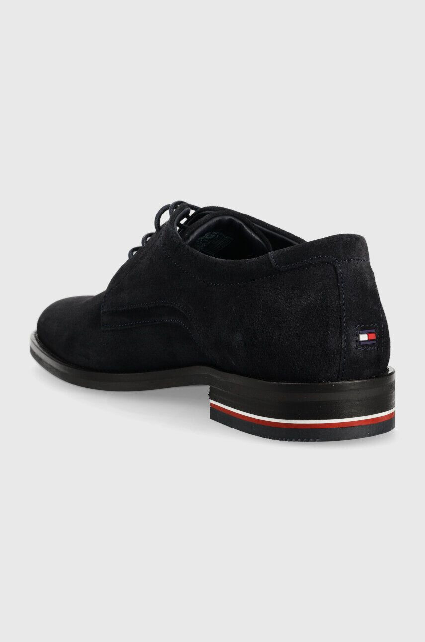 Tommy Hilfiger Половинки обувки от велур CORPORATE HILFIGER SUEDE SHOE в тъмносиньо FM0FM04434 - Pepit.bg