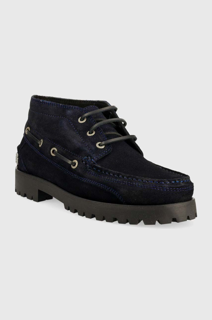 Tommy Hilfiger Половинки обувки от велур TH BOAT BOOT CLASSIC в тъмносиньо FM0FM04684 - Pepit.bg