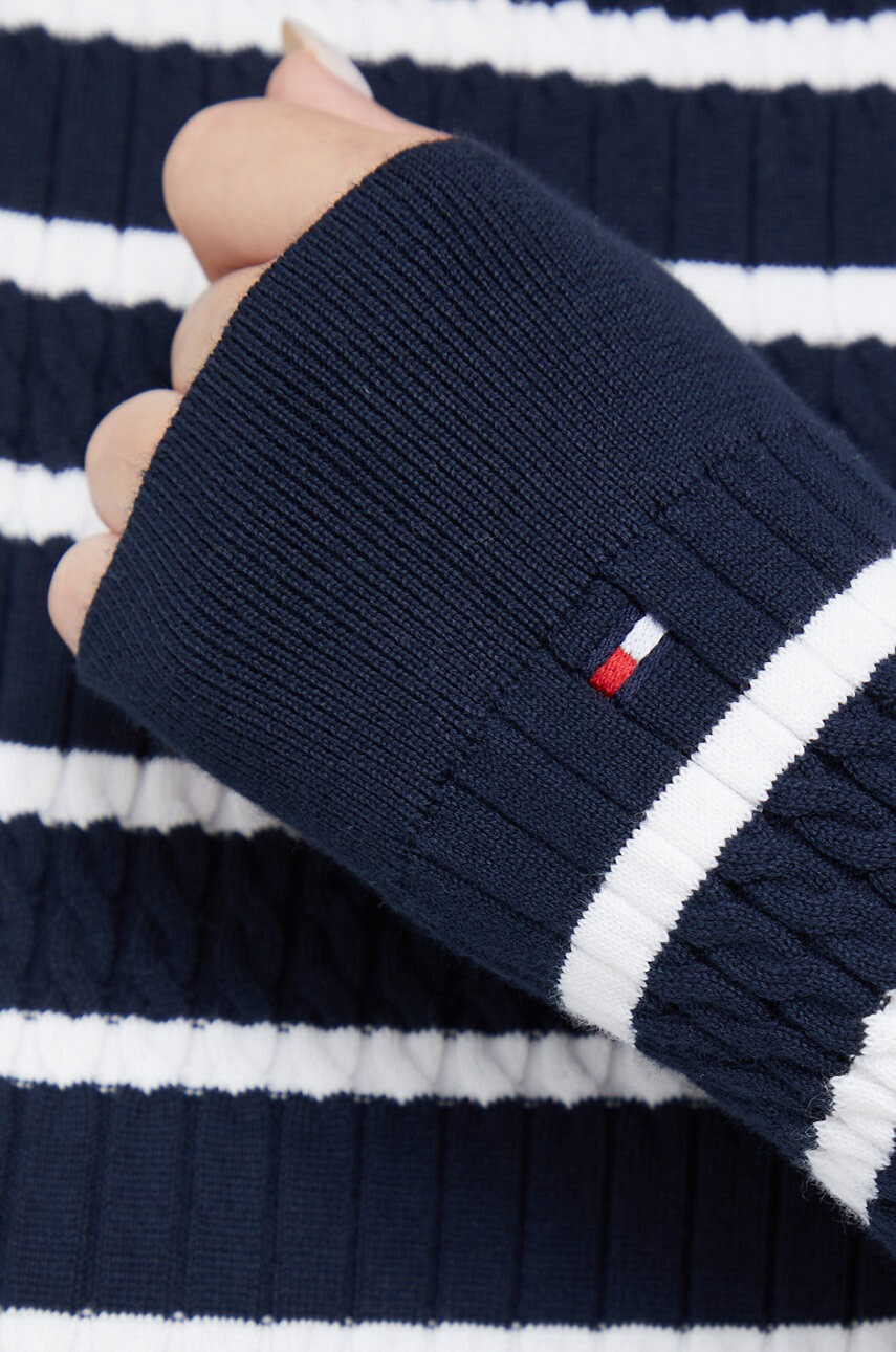 Tommy Hilfiger Пуловер дамски в тъмносиньо с поло - Pepit.bg