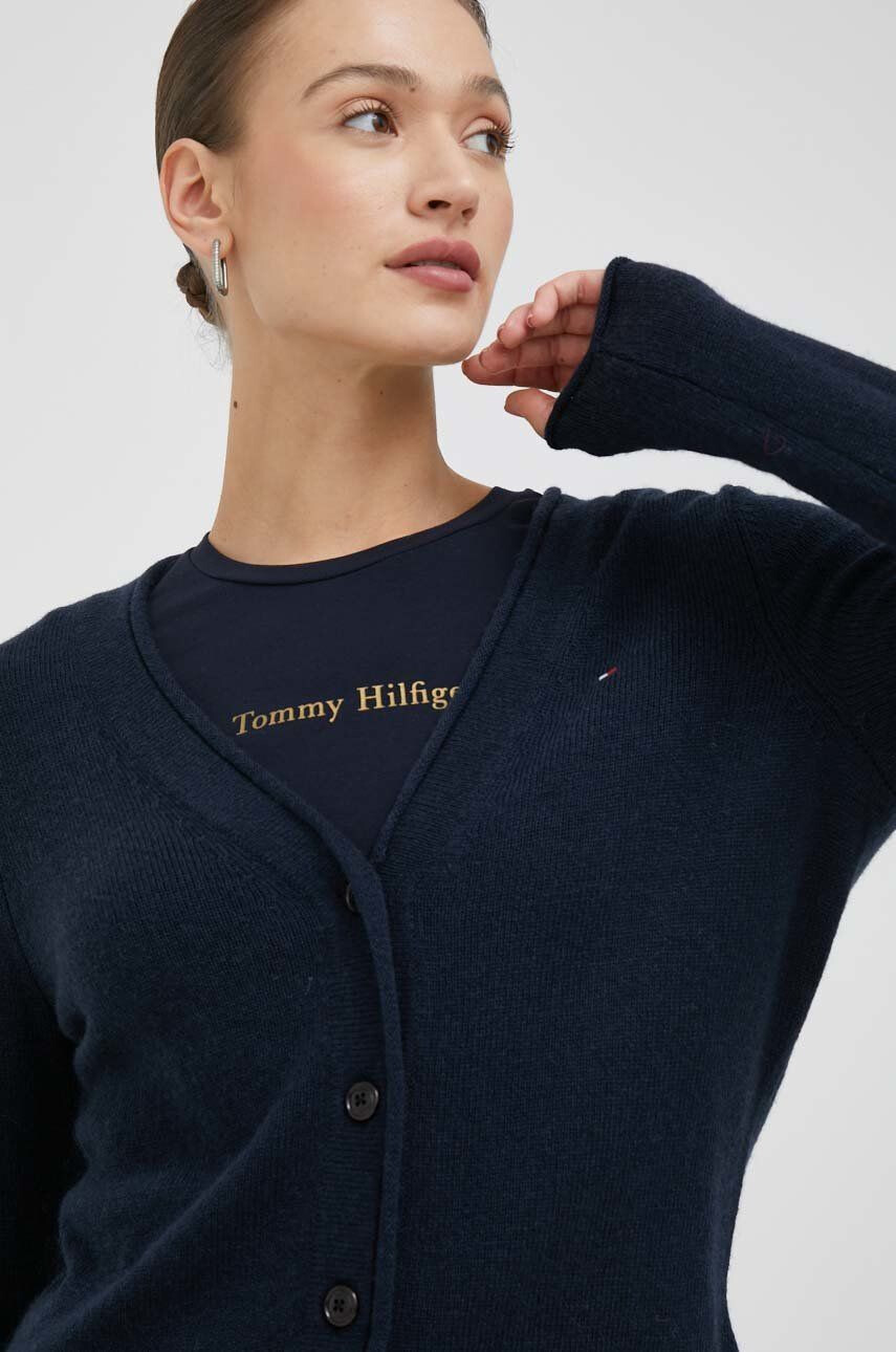 Tommy Hilfiger Пуловер дамски в тъмносиньо от лека материя - Pepit.bg