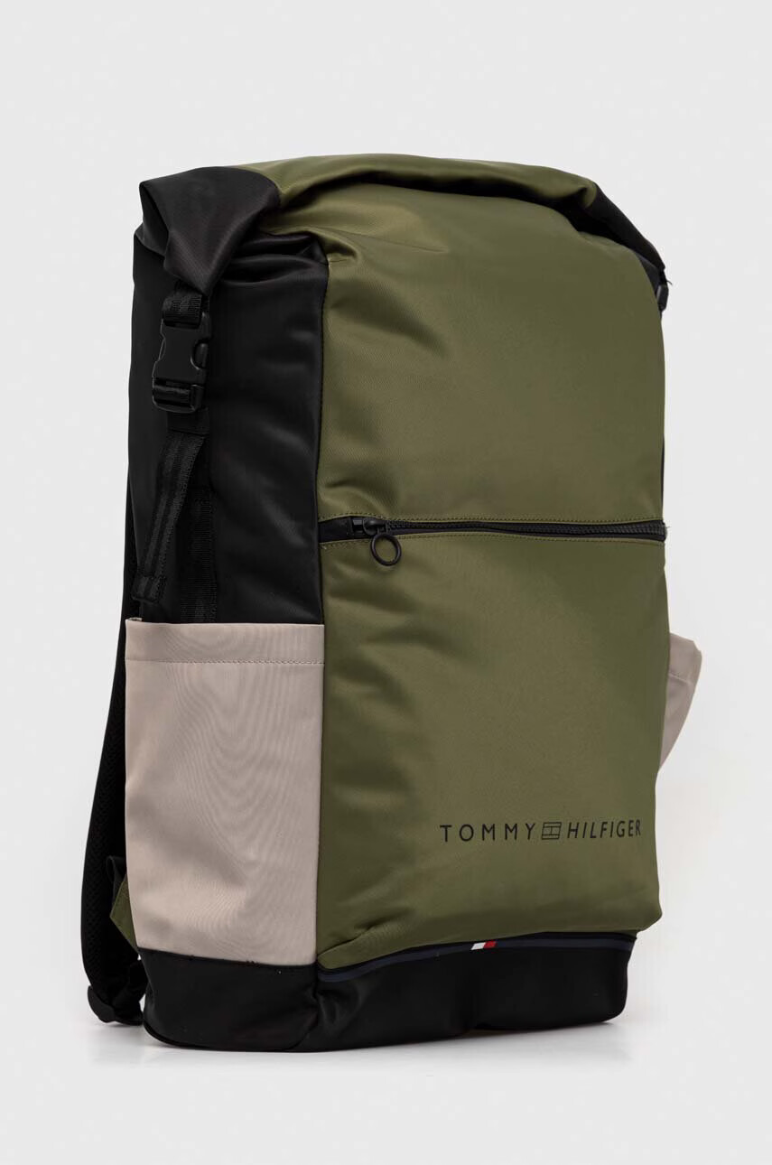 Tommy Hilfiger Раница в зелено голям размер с десен - Pepit.bg