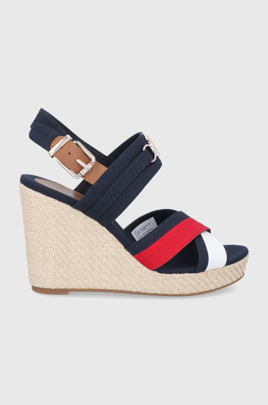 Tommy Hilfiger Сандали дамски в тъмносиньо със скосена платформа - Pepit.bg
