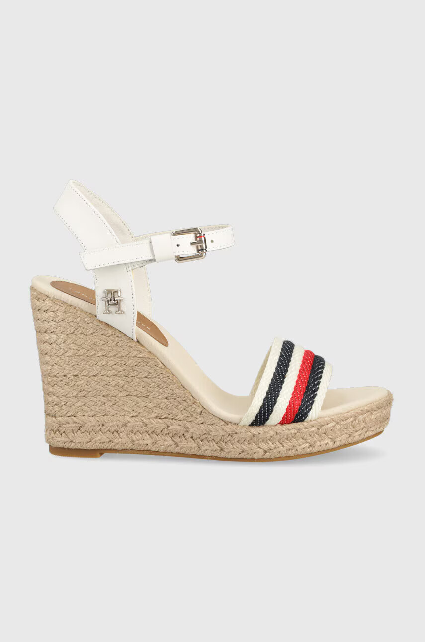 Tommy Hilfiger Сандали CORPORATE WEDGE в бежово със скосена платформа FW0FW07086 - Pepit.bg