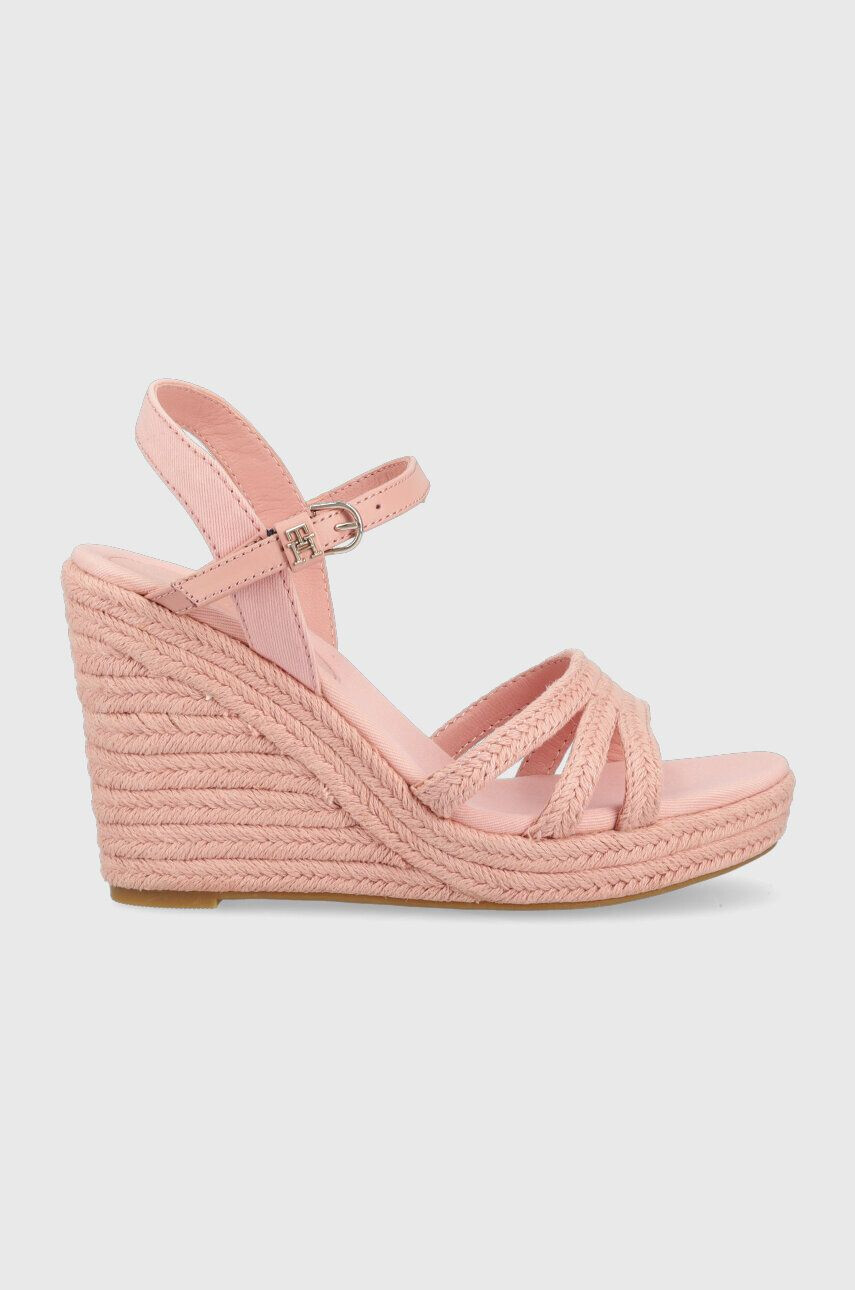 Tommy Hilfiger Сандали ESSENTIAL WEDGE SANDAL в розово със скосена платформа FW0FW07159 - Pepit.bg