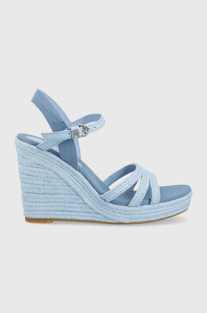 Tommy Hilfiger Сандали ESSENTIAL WEDGE SANDAL в синьо със скосена платформа FW0FW07159 - Pepit.bg