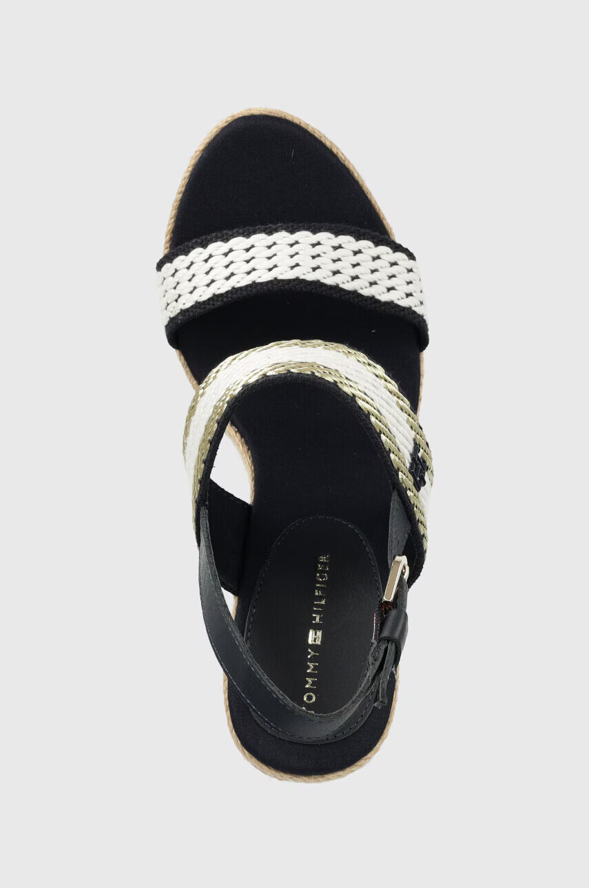 Tommy Hilfiger Сандали GOLDEN WEBBING WEDGE в тъмносиньо със скосена платформа FW0FW07089 - Pepit.bg