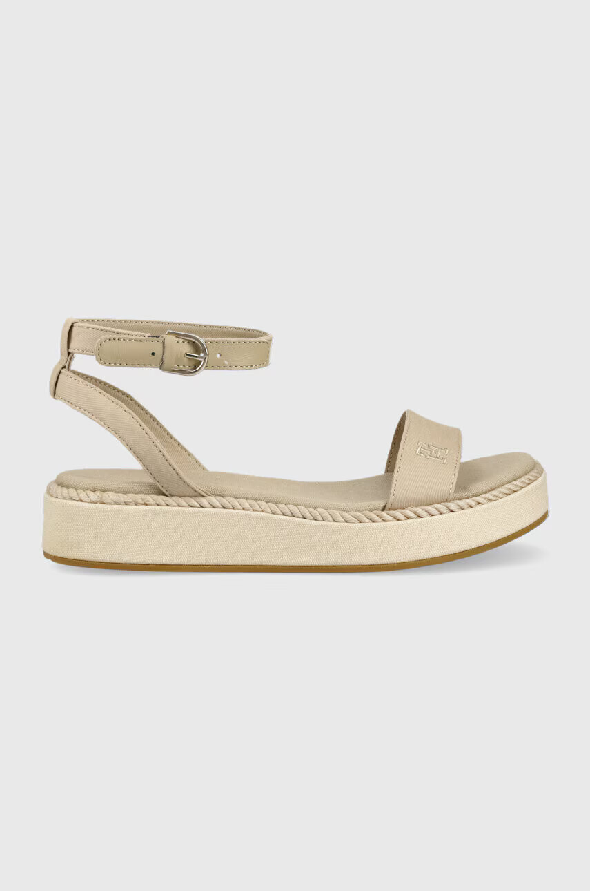 Tommy Hilfiger Сандали ROPE FLATFORM в бежово с платформа FW0FW07019 - Pepit.bg