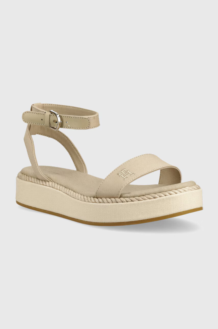 Tommy Hilfiger Сандали ROPE FLATFORM в бежово с платформа FW0FW07019 - Pepit.bg