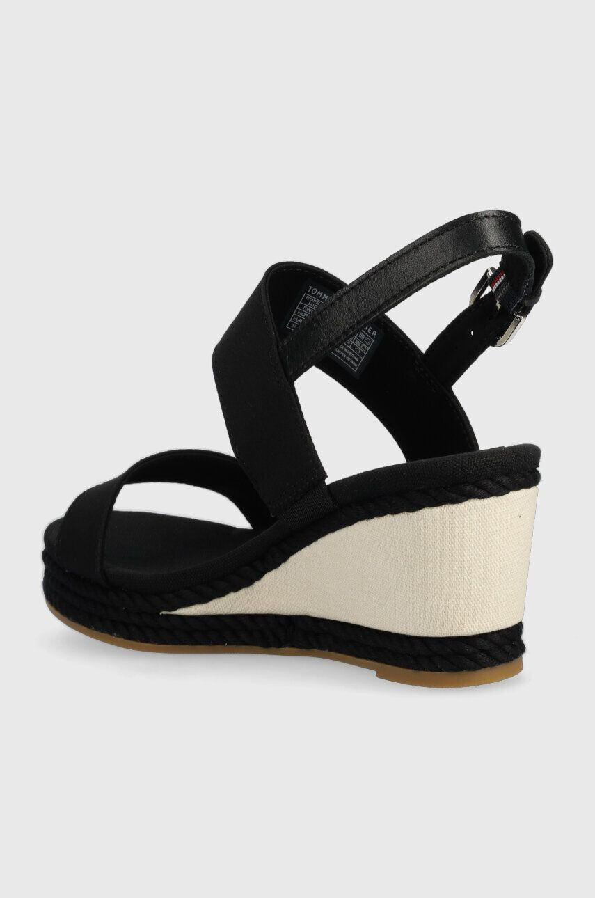 Tommy Hilfiger Сандали ROPE WEBBING MID WEDGE в черно със скосена платформа FW0FW07092 - Pepit.bg