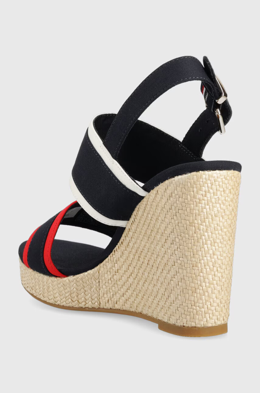 Tommy Hilfiger Сандали RWB FEMININE WEDGE в тъмносиньо със скосена платформа - Pepit.bg