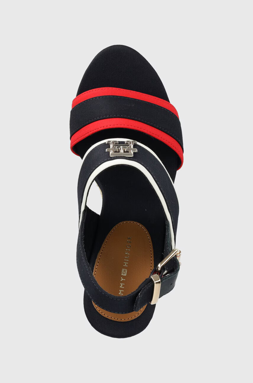 Tommy Hilfiger Сандали RWB FEMININE WEDGE в тъмносиньо със скосена платформа - Pepit.bg