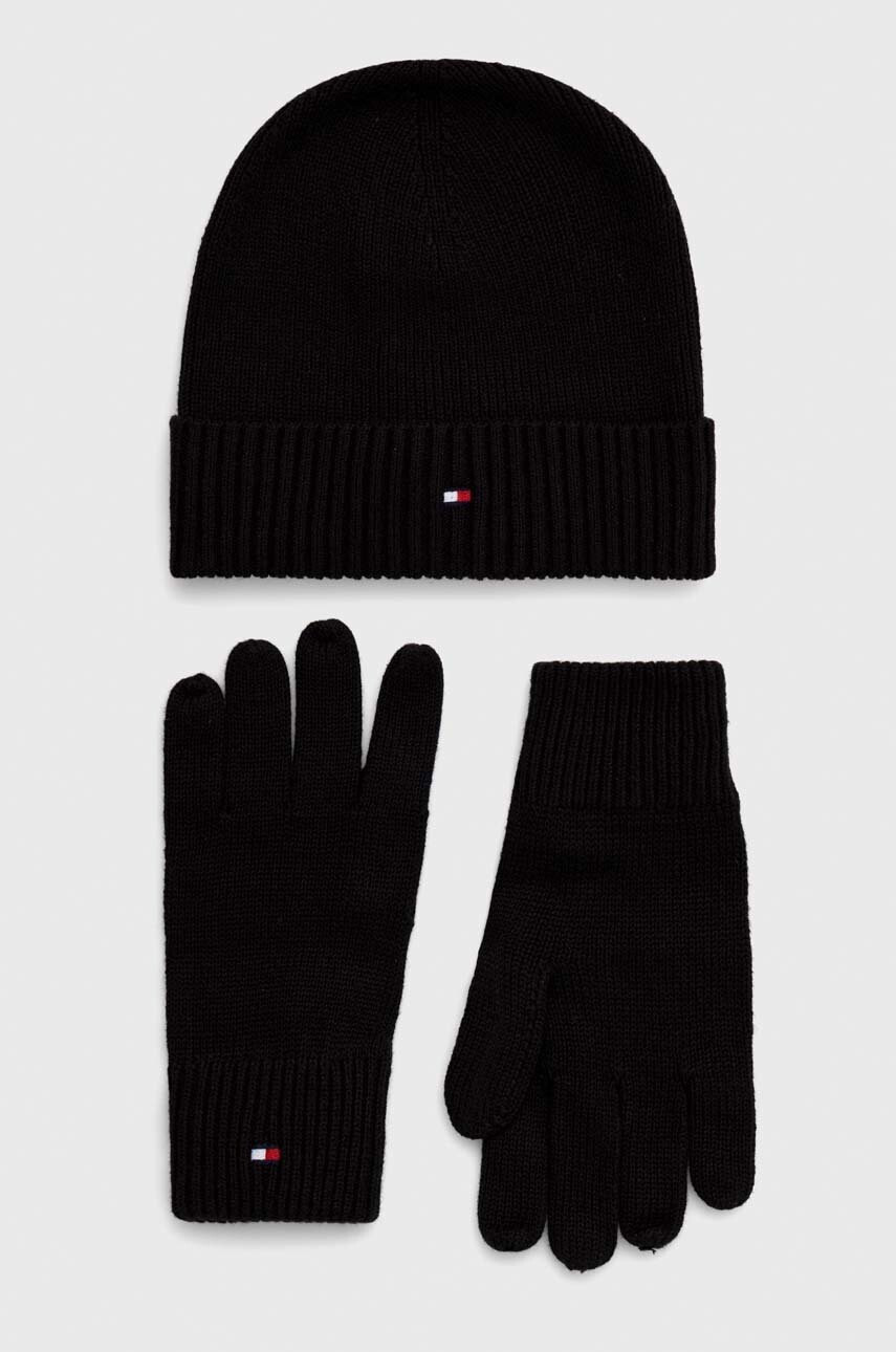 Tommy Hilfiger Шапка и ръкавици в черно - Pepit.bg