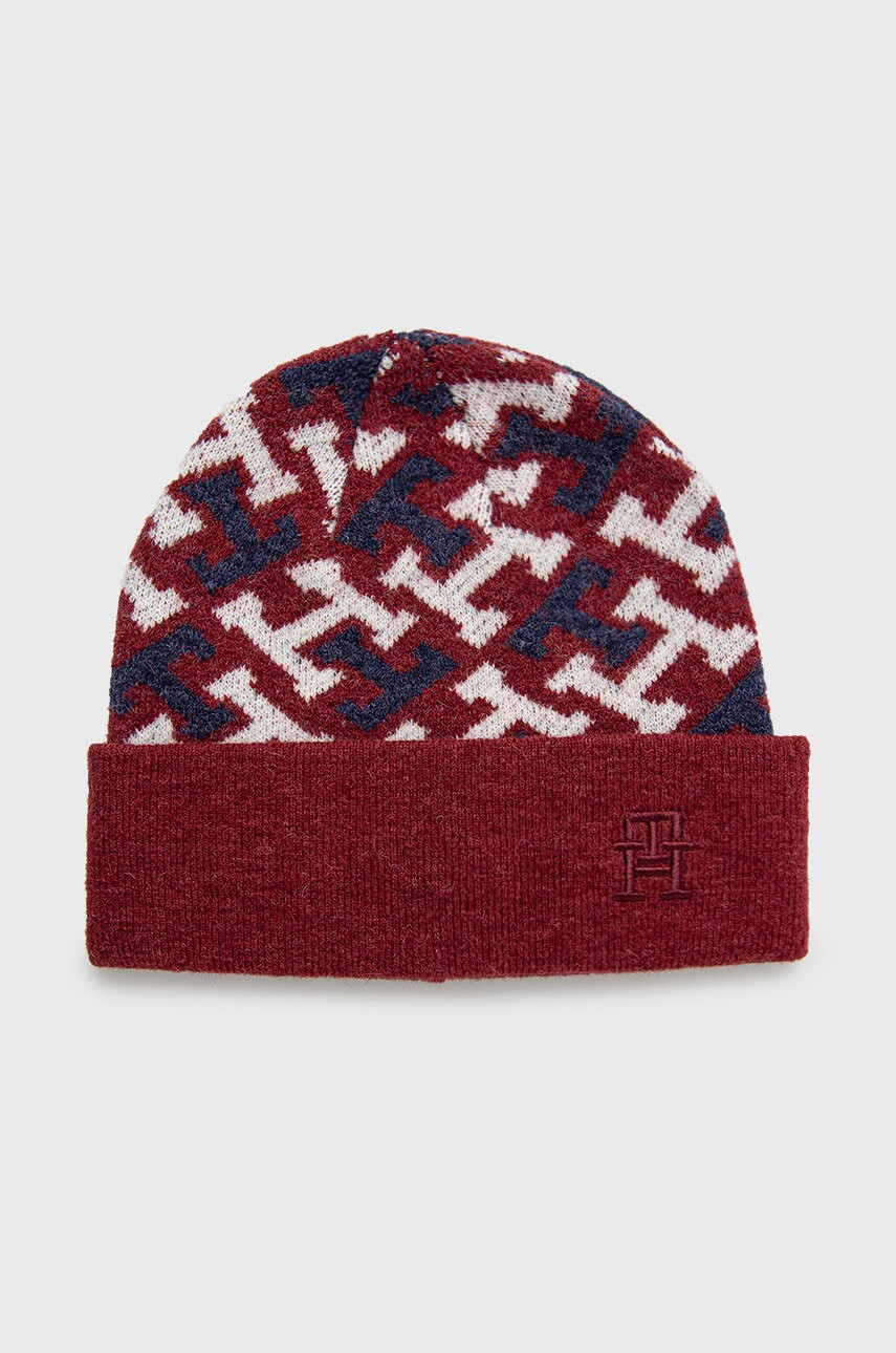 Tommy Hilfiger Шапка с вълна в бордо - Pepit.bg