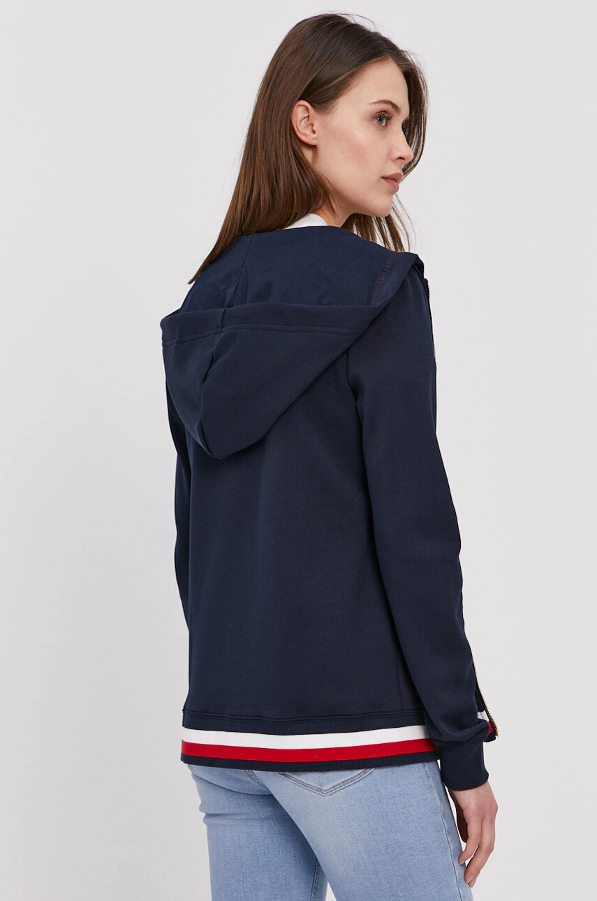 Tommy Hilfiger Суичър дамски в тъмносиньо с изчистен дизайн - Pepit.bg